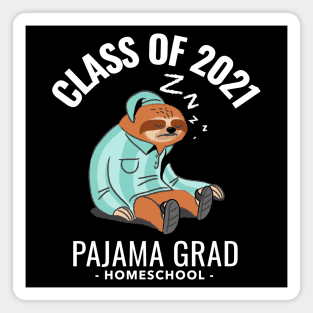 Funny Sloth Graduate Graduating In Pajamas. Pajama Grad 2021 Magnet